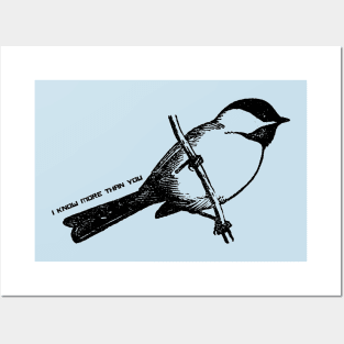 Chickadee that says, "I know more than you" Posters and Art